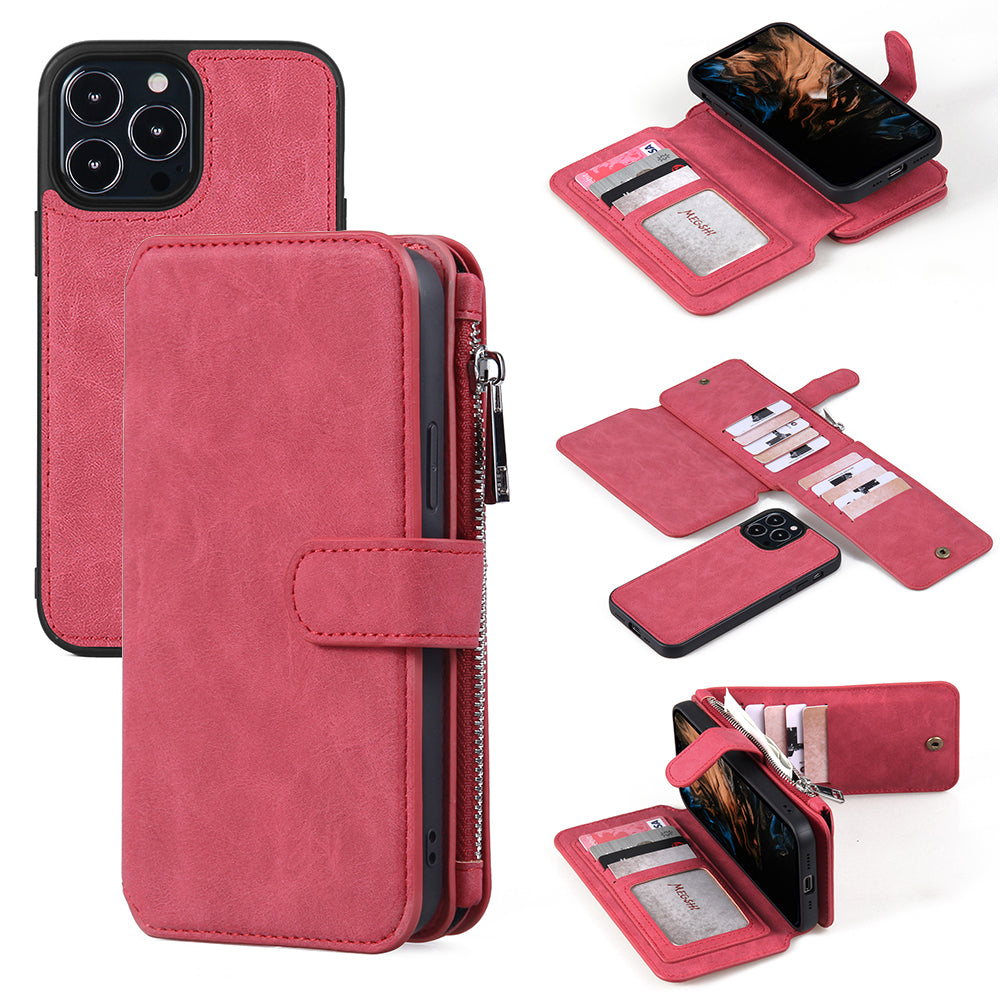 MEGSHI 007 Series TPU PC Case for iPhone 13 Pro 6.1 inch Detachable Leather Cover Wallet Phone Shell MEGSHI 007 Series TPU PC Case for iPhone 13 Pro 6.1 inch Detachable Leather Cover Wallet Phone Shell